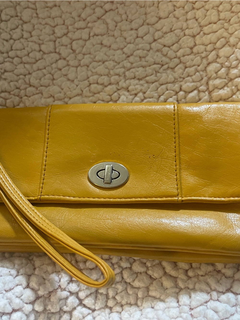 Stylish Yellow Leather Clutch